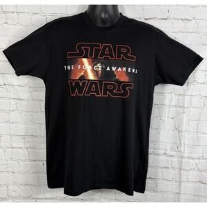 Star Wars "The Force Awakens Kylo Ren" Graphic Black Cotton T-Shirt (Size Large)